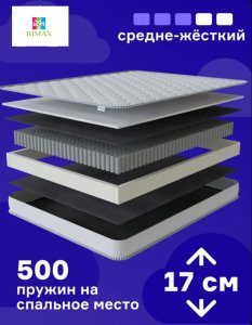 RIMAX Eco Comfort, 90x200x17 см, чехол вискоза, жаккард